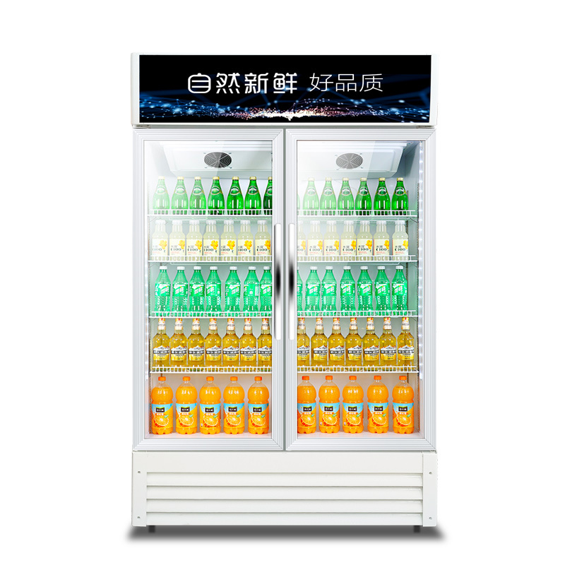 品能达 风冷展示柜 商用无霜冰箱 立式大单门双门玻璃饮料超市保鲜风冷展示柜 冷藏冷饮 688展示柜 饮料售卖柜大容量冰箱