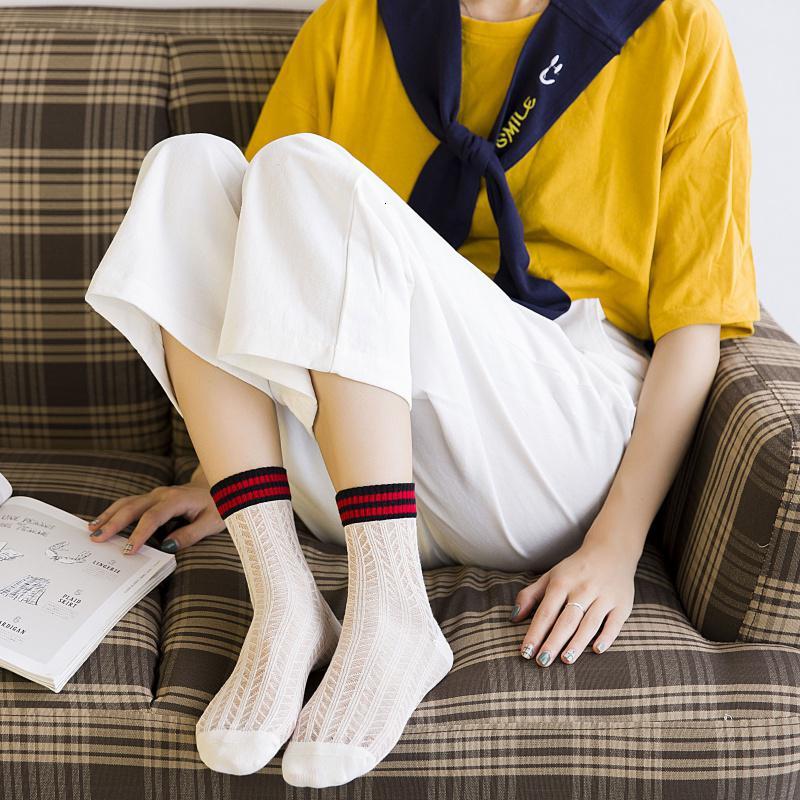 穿凉鞋的袜子女中筒袜ins潮薄款夏季镂空短袜女纯棉网眼透气夏天