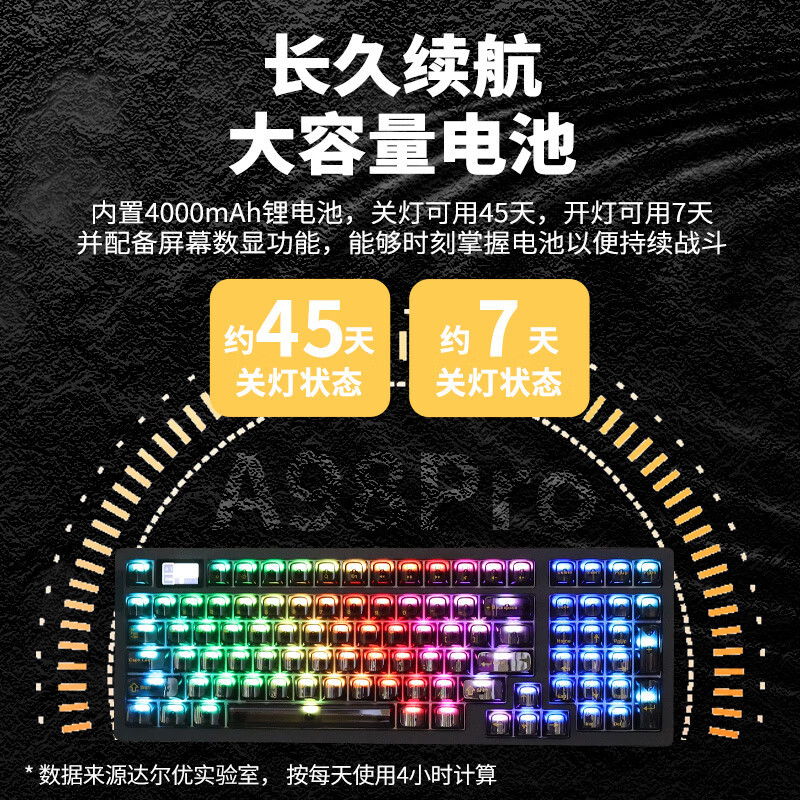 达尔优A98pro机械键盘三模热插拔游戏办公PBT键帽全键可换轴RGB弹力臂gasket结构天空轴V4-沉石金