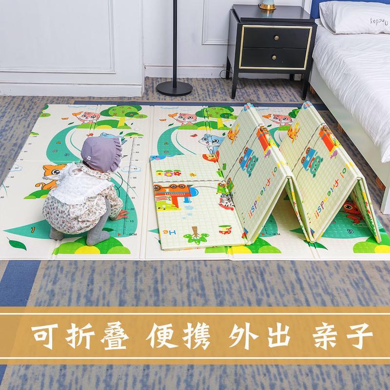 儿童爬行垫大号可折叠加厚家用外出野餐无味地垫毯整张宝宝爬爬垫 普通小号单面1.2*0.9米款 十几种图案随机发