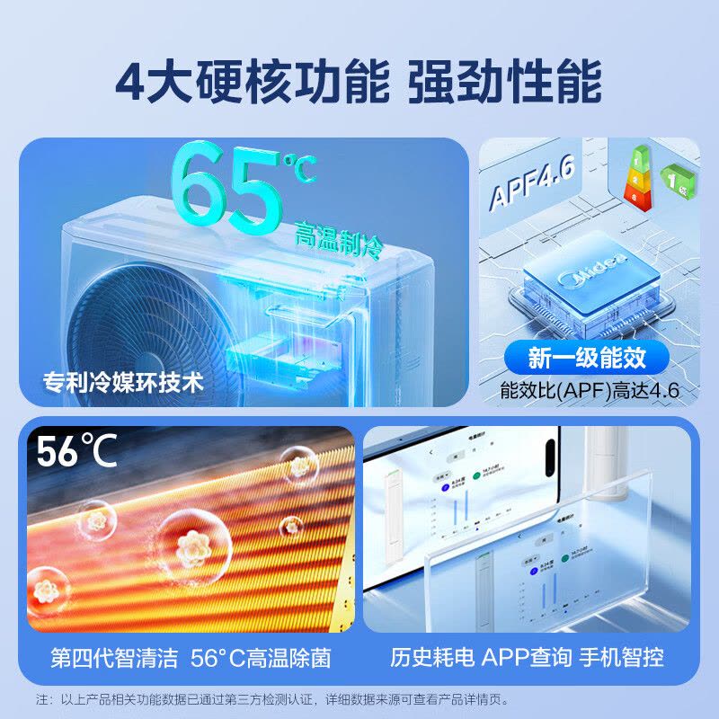美的(Midea)空调3匹p酷省电新一级智能全直流变频冷暖立式柜机节能省电客厅家用圆柱KFR-72LW/N8KS1-1P图片