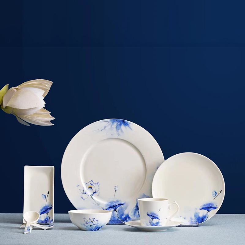 北国风光骨瓷摆台青荷TS-BT青荷高清大图