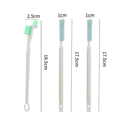 3件套装 日式保温杯杯盖缝隙清洗刷饭盒胶圈角落清洁刷子奶瓶刷奶嘴刷套装