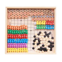 智扣飞行棋跳棋桌面游戏五子棋斗兽棋多功能成人棋儿童益智木制玩具 单面跳棋