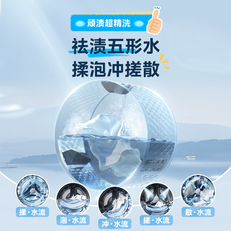 美的(Midea)洗烘套装 10KG滚筒洗衣机+变频热泵烘干机 省水省电 1.1洗净比 MG100V36T+VH36T高清大图