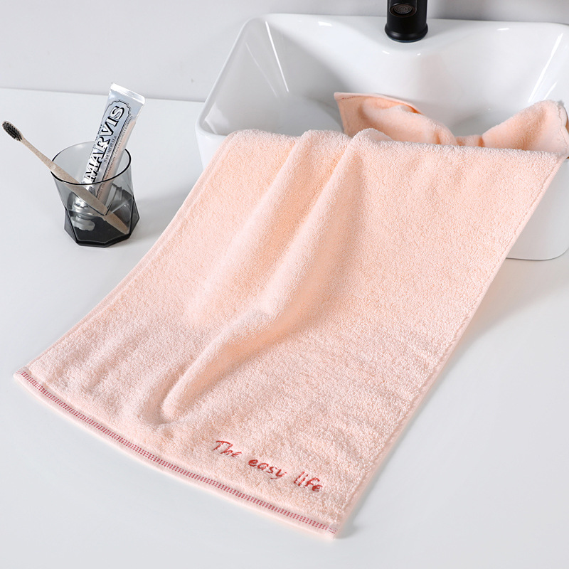 洁丽雅毛巾素色成人洗脸毛巾家居日用酒店宾馆理发店毛巾 桔色【74*34】2条装