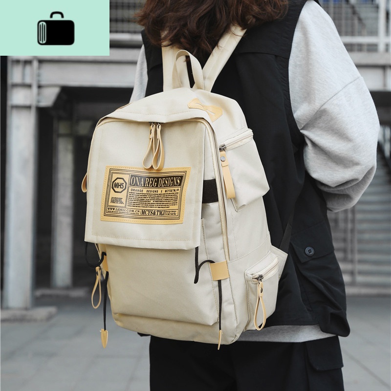 双肩包男潮牌休闲简约书包女韩版高中大学生ins超火百搭日系背包NEW LAKE高清大图