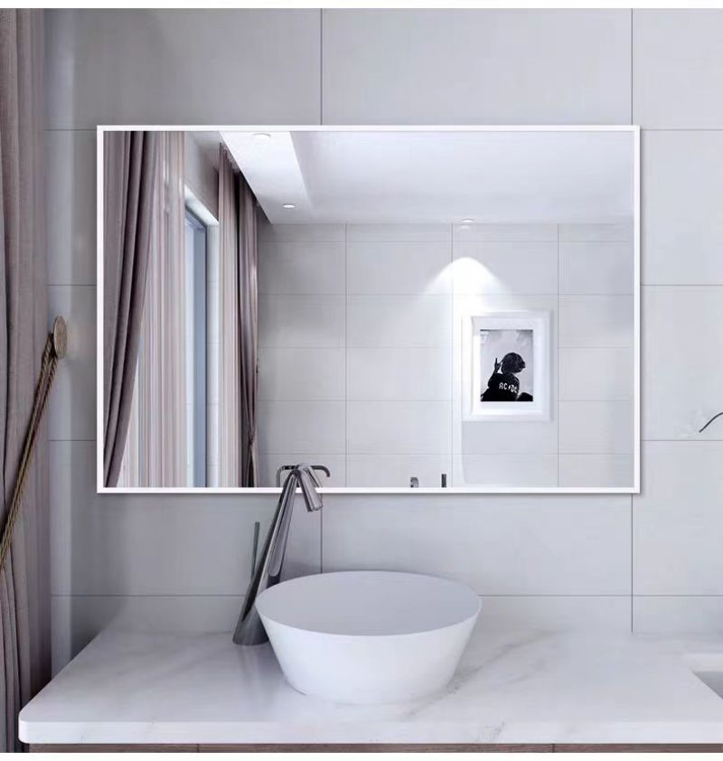 澎铭源穿衣镜有框浴室镜 化妆镜 卫生间镜子60*80cm/块高清大图