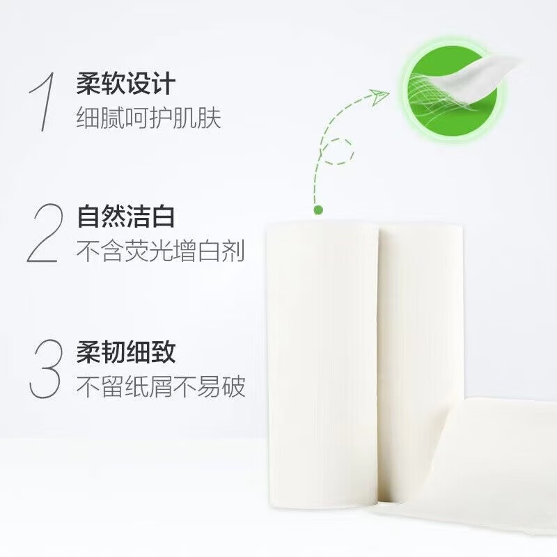 心相印 心柔系列卷纸70克*10卷*4提装4RW710(提装)高清大图