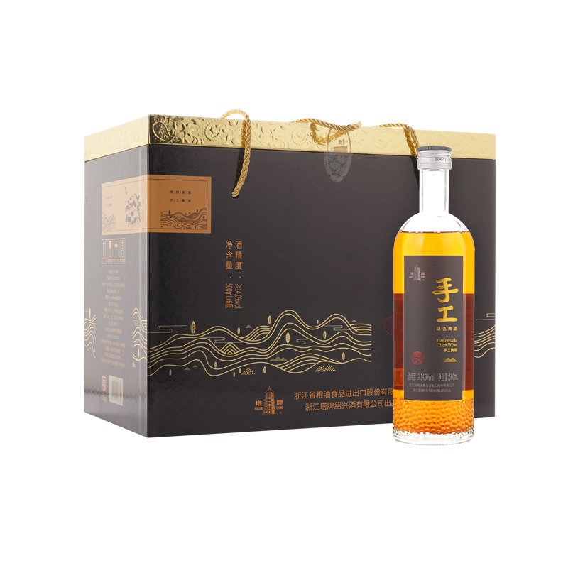 塔牌手工原色黄酒500ml*6瓶装整箱糯米花雕酒绍兴黄酒无焦糖色