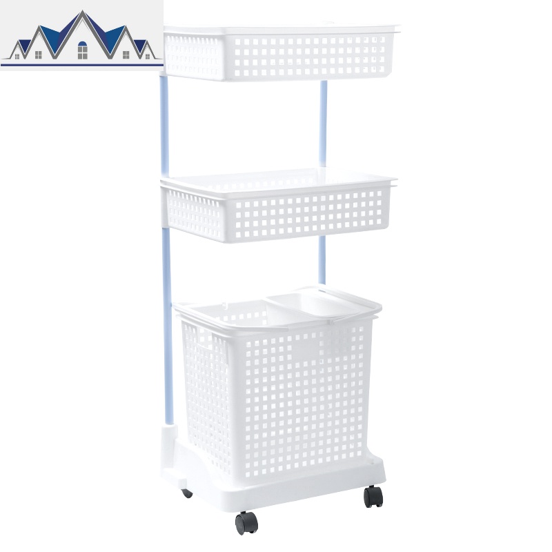 脏衣篮洗衣篮脏衣服收纳筐脏衣篓家用放衣服的篮子浴室装衣篓篮筐 三维工匠收纳篮 三层-（升级款方形）白色