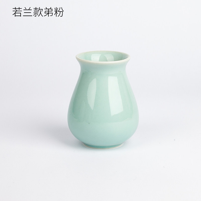 中国风陶瓷多功能笔筒学生桌面复古创意文具收纳盒可爱简约大容量圆形毛笔筒笔桶办公桌摆件女ins时尚 三维工匠 若兰款弟粉高清大图