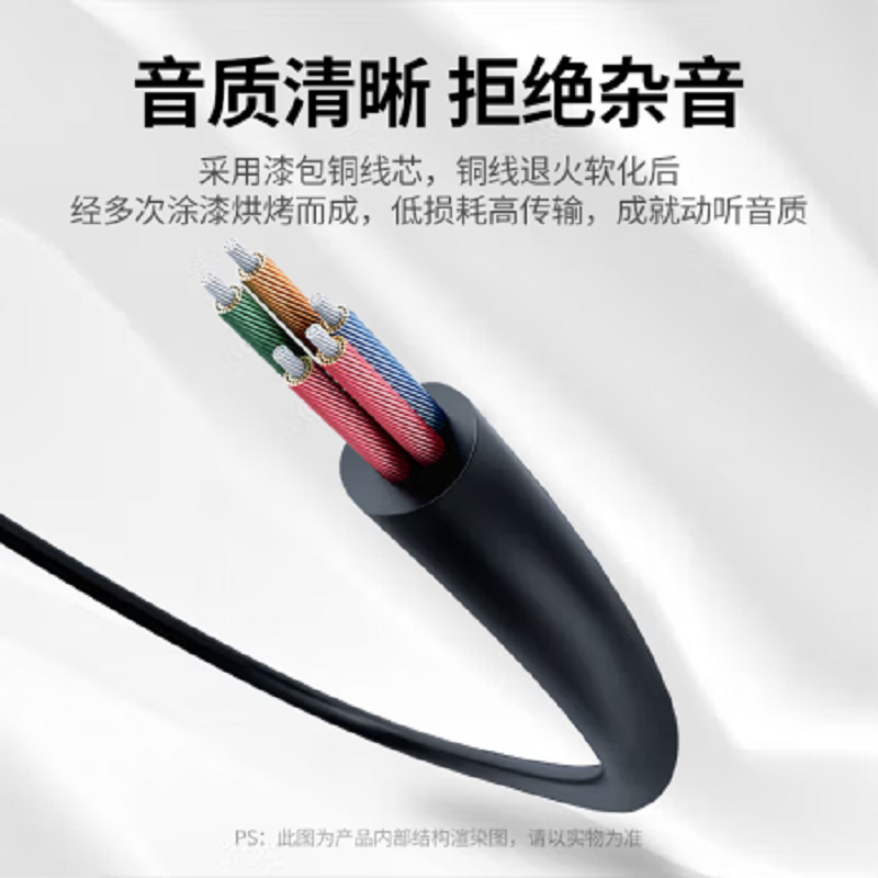 绿联 30619 20cm 3.5mm 耳麦二合一转接线高清大图
