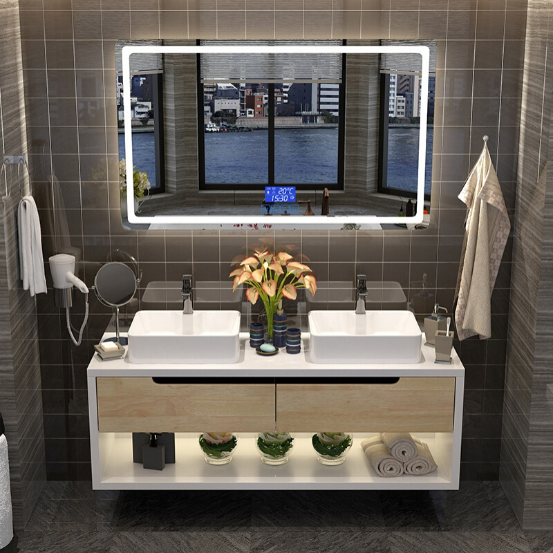 浴室柜组合北欧现代简约卫生间洗漱台洗手盆柜洗脸盆柜卫浴面盆柜安心