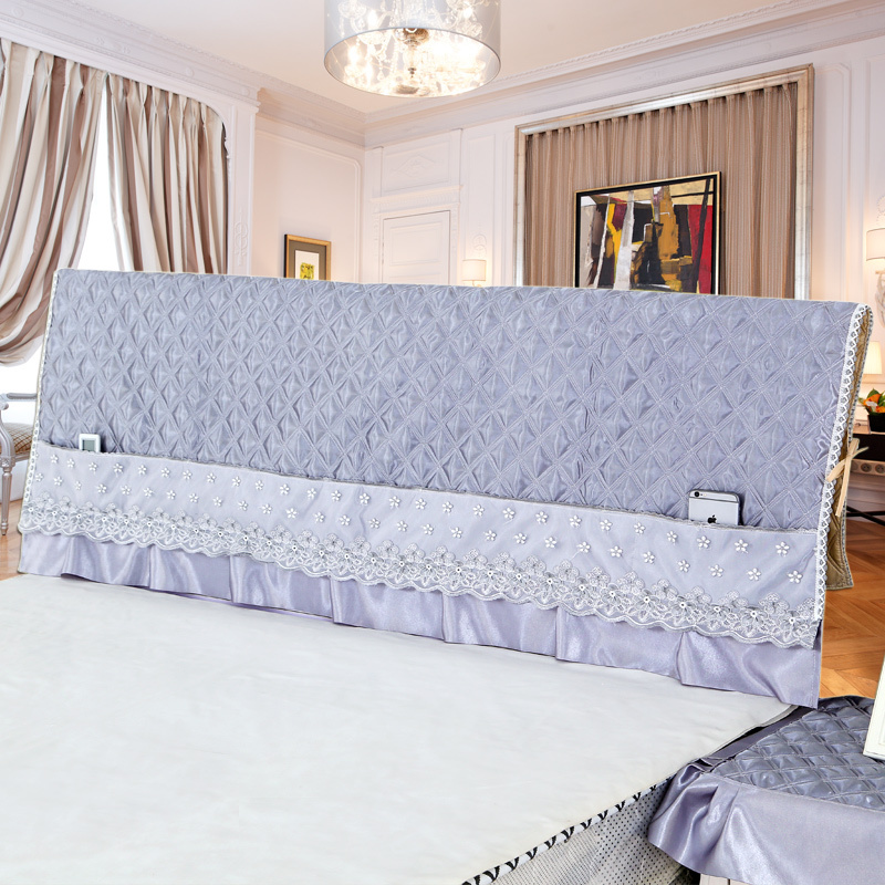 床头罩床头套防尘罩1.2/1.5/1.8简约现代夹棉加厚欧式实木保护套