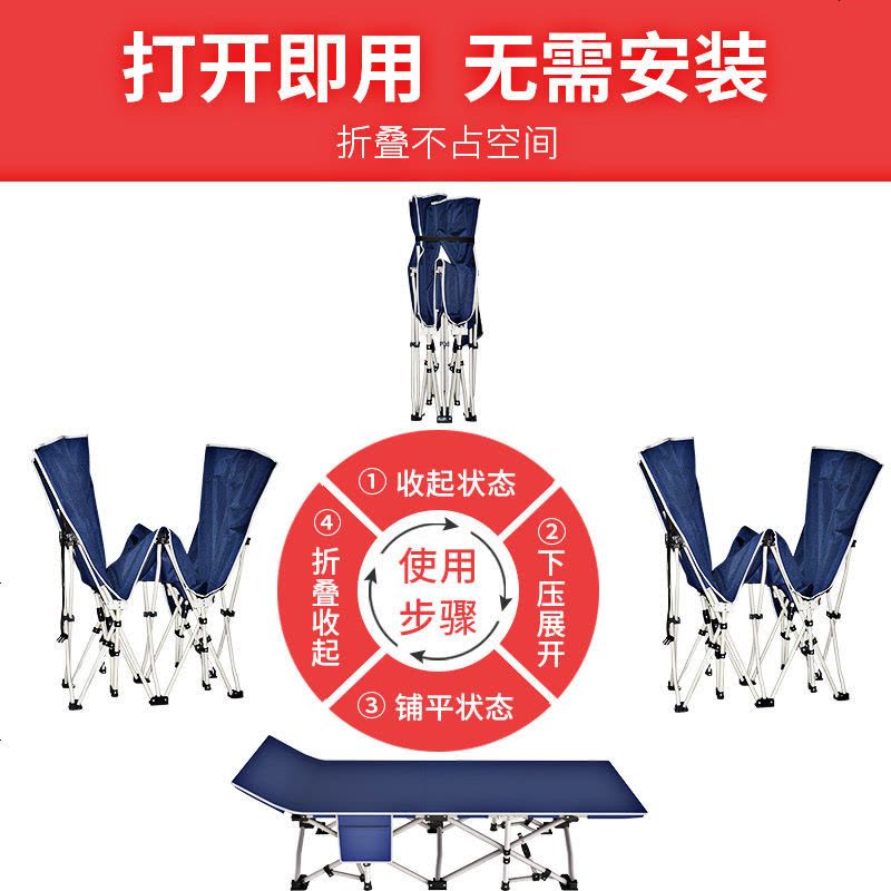 折叠床单人床午休床成人午睡床躺椅陪护午睡椅办公室简易床行军床 67CM[方管]灰+透气棉垫图片
