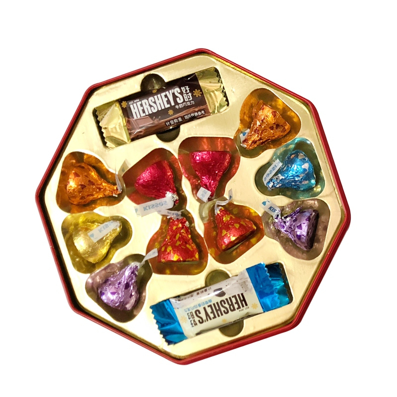 hershey‘s好时之吻10粒+6排块铁盒巧克力