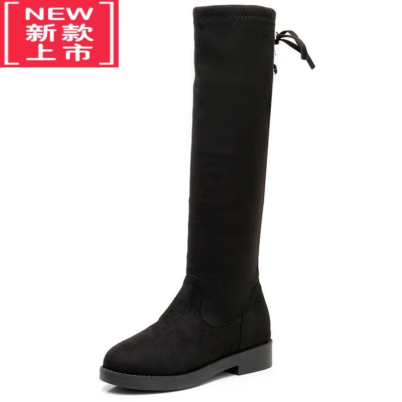 可莉允女童鞋儿童靴子2021年新款秋冬季长靴女孩平底高筒马靴长筒过膝靴图片