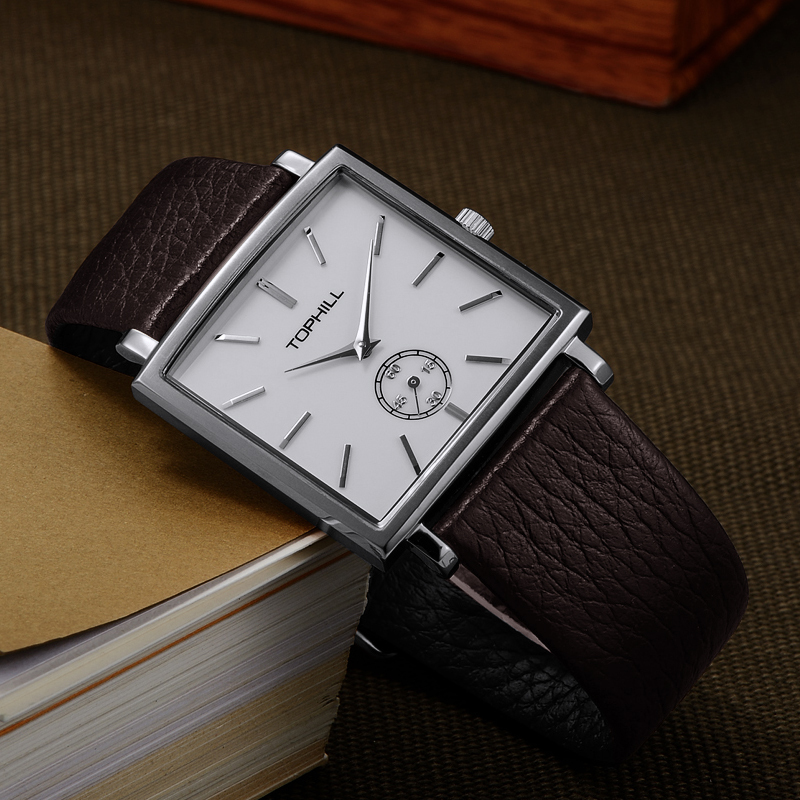 瑞士拓非手表男进口石英机芯tw001g方形商务绅士儒雅干练男士腕表