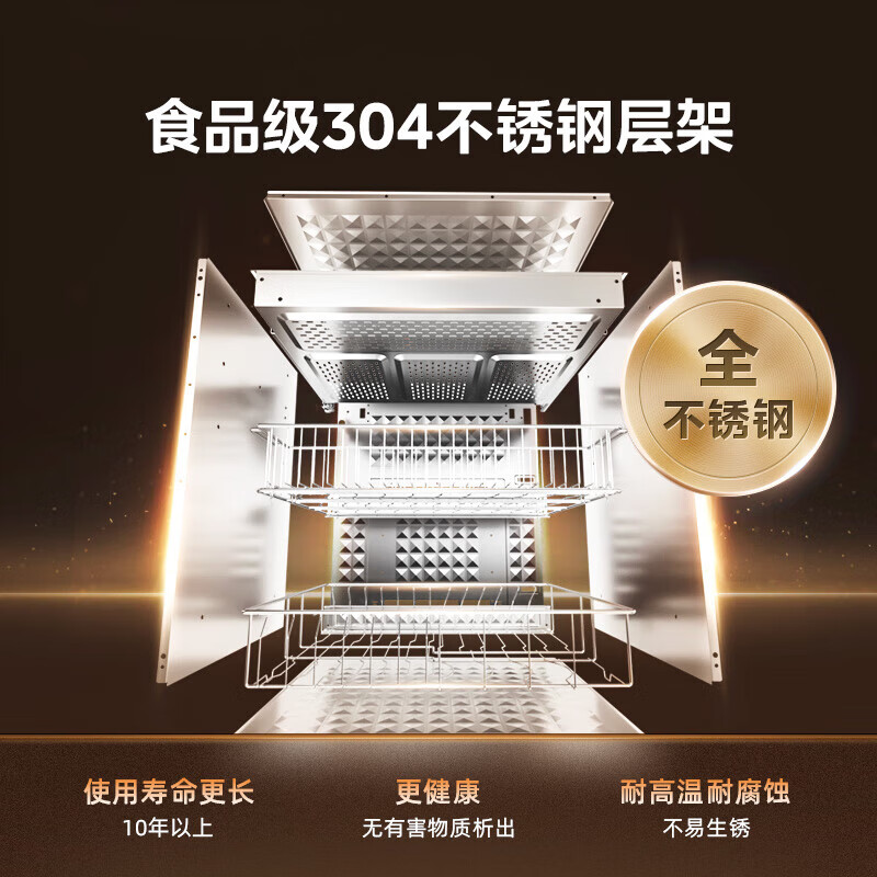 美的(Midea)消毒柜150B05嵌入式家用150L大容量三层母婴紫外线光波婴儿奶瓶灭菌舱离子净化二星级消毒高清大图