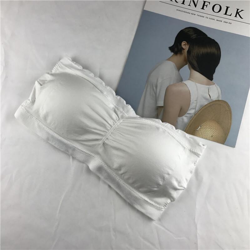 韩版百搭无肩带抹胸拢少文胸内衣短款打底裹胸背心肤均