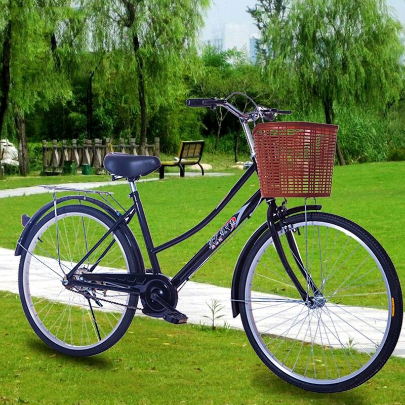 闪电客轻便通勤男式女式自行车女式24寸26寸子车成人载小孩变速单速车