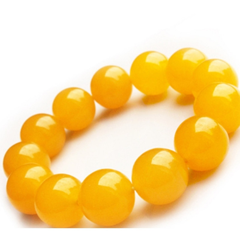 黄玉髓玛瑙手串玉髓手链圆珠玉石手饰品 带证书送女朋友七夕情人节