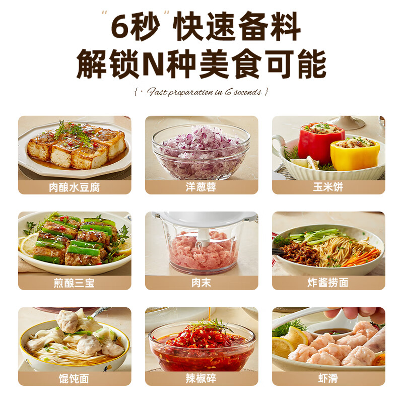小熊(Bear)绞肉机家用 绞馅机 碎肉机 电动多功能料理搅拌机打肉机饺子肉馅蒜蓉机 QSJ-C03A1 约2L高清大图