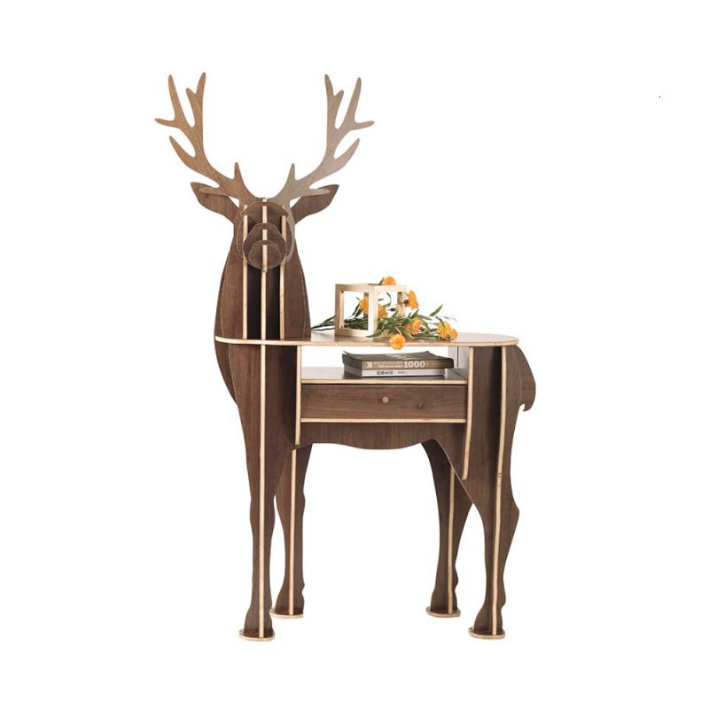 森美人北欧创意沙发鹿边几实木客厅角几边柜玄关茶几边桌小边几高清大图