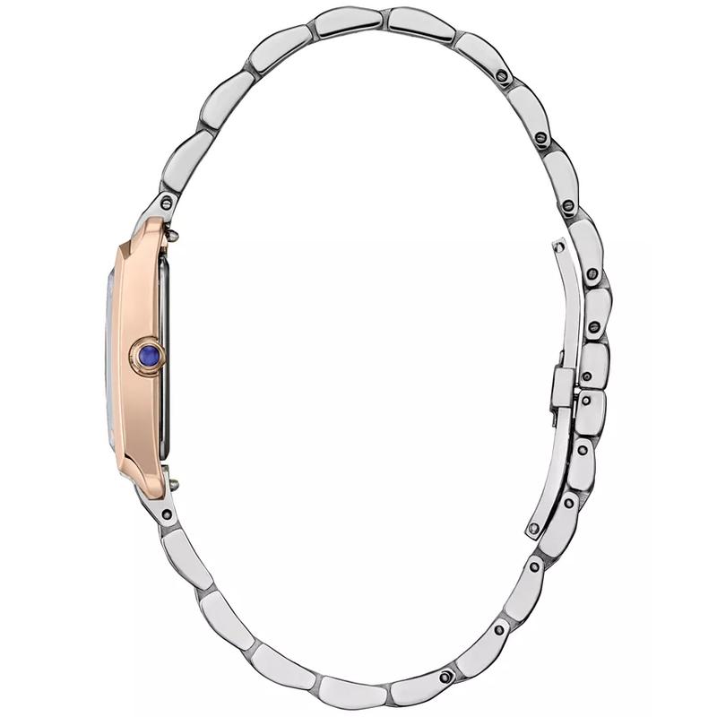 西铁城(CITIZEN)女士石英表时尚简约三眼防水不锈钢链带腕表高清大图