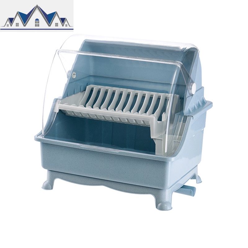 厨房放碗筷收纳盒家用碗碟沥水碗架带盖装碗柜盘子餐具双层储物箱 三维工匠高清大图