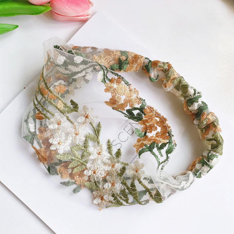 夏季ins刺绣花朵发带头饰学生时尚女简约发带个性头套森系仙花束霸气