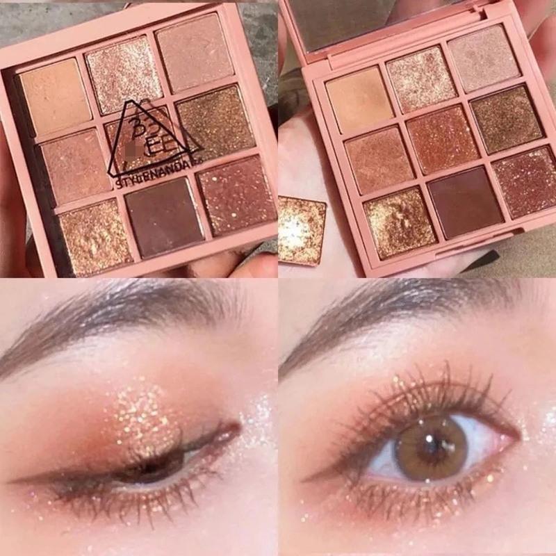 3ce恩惠小屋九色眼影盘珠光哑光防水防汗大地南瓜色不脱妆九宫格