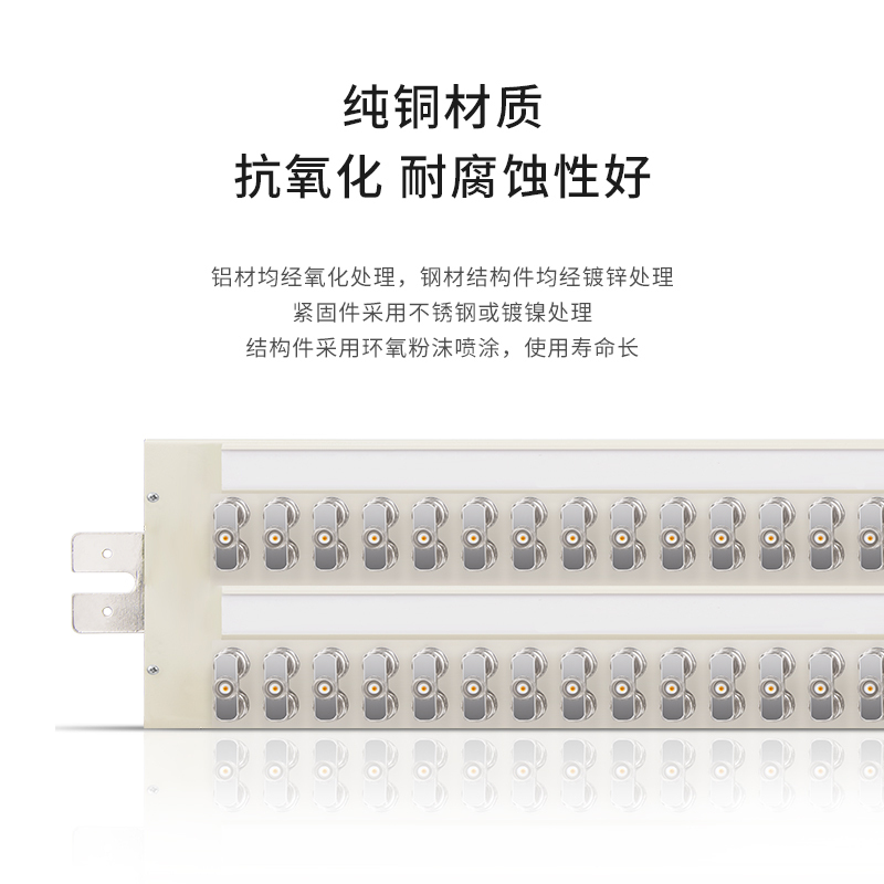博扬 16系统DDF数字配线架19英寸 BNC端子单元板含32口三通头 2M两兆E1同轴电缆接头终端连接器