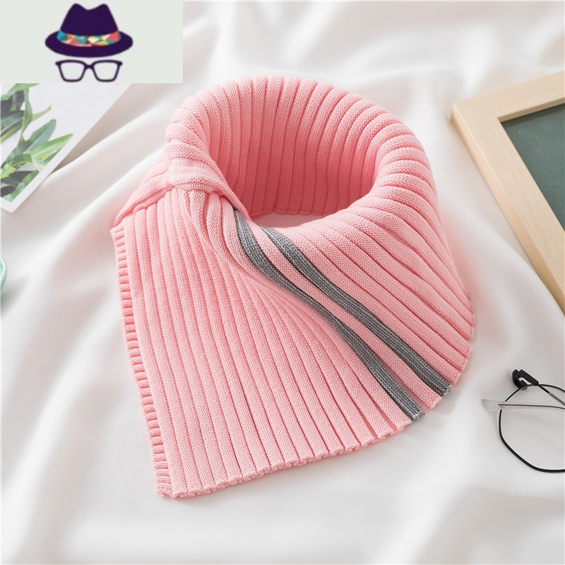 冬季小围脖女韩版保暖百搭套头护颈椎高领脖套毛线针织防寒三角巾fish