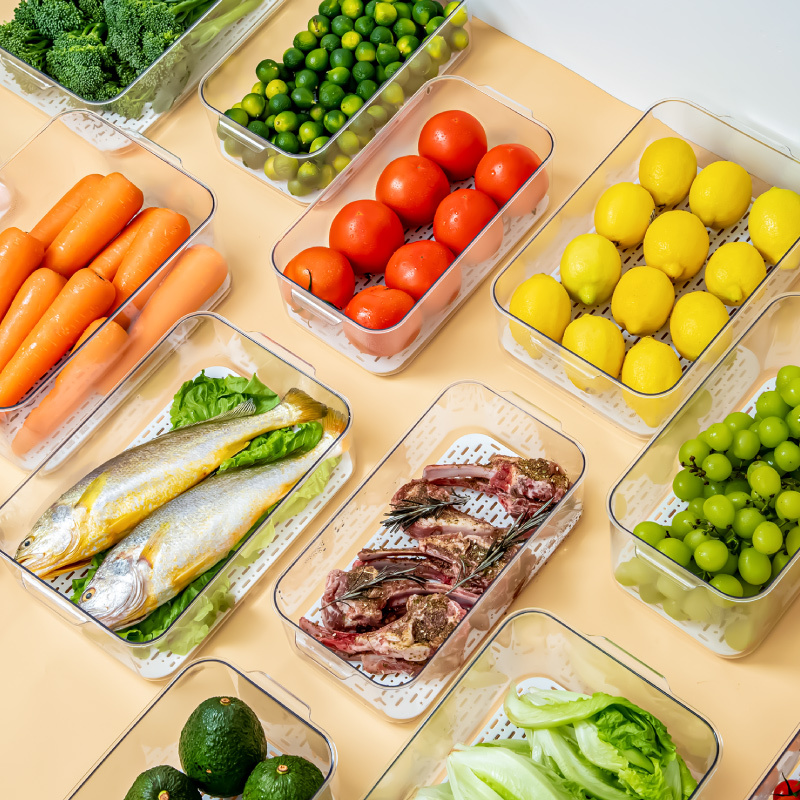 禧天龙冰箱收纳盒透明保鲜盒蔬菜水果食品储物盒整理盒厨房收纳箱