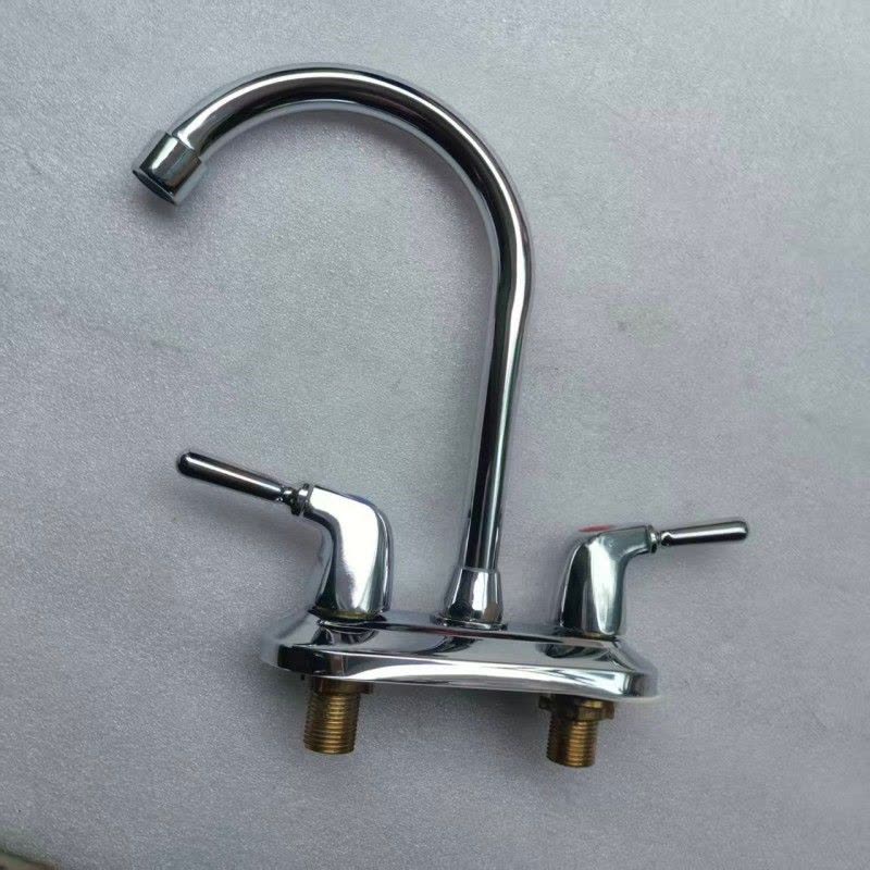 阿托拉思 鹅颈面盆水龙头 双板双孔 冷热型/1个图片