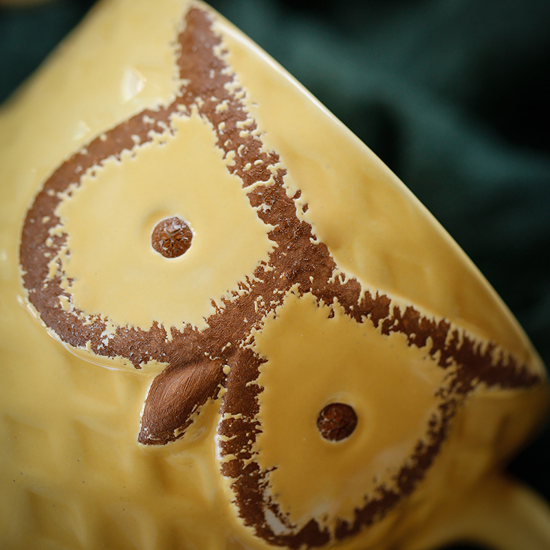 苏氏陶瓷 SUSHI CERAMICS 神秘猫头鹰简约陶瓷杯水杯牛奶杯马克杯咖啡杯办公杯（高温瓷-健康釉）高清大图