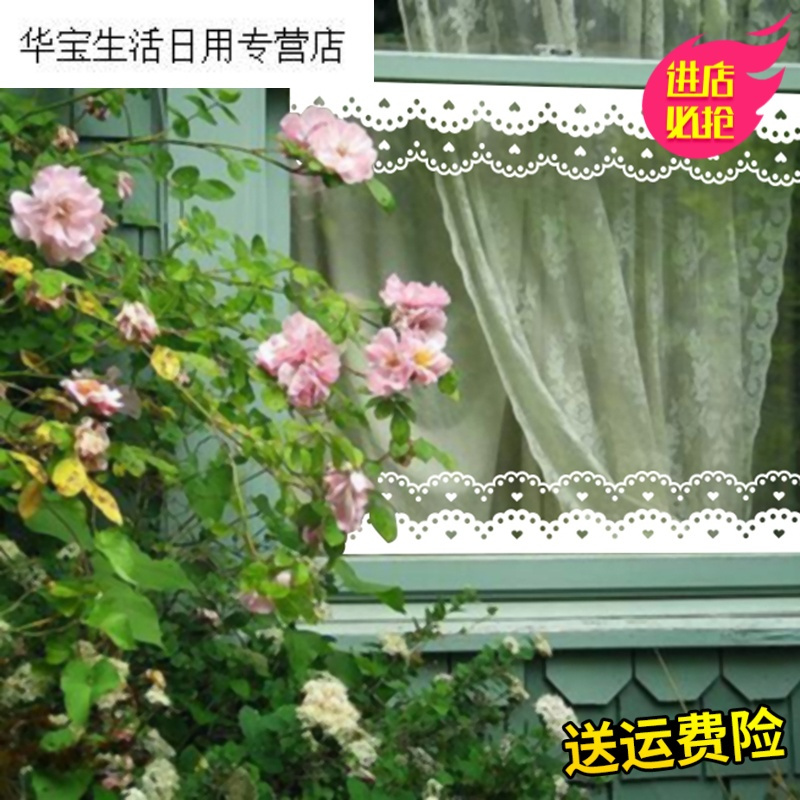 帝梦香橱窗玻璃贴纸防水酒店店装饰布置窗花蕾丝花边镜子贴画腰线墙贴