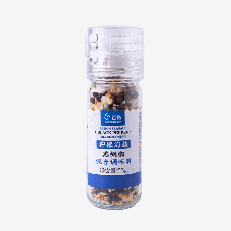 百钻 柠檬海盐黑胡椒混合调味料63g/瓶
