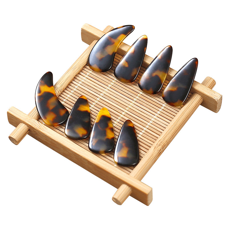 苏锡琴坊古筝指甲专业演奏儿童专用玳瑁色初学者成人双面弧摇指义甲片