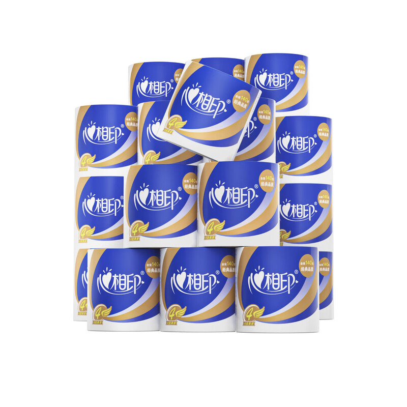 心相印 卷筒卫生纸4层140g*27卷BT910(2箱共计54卷)