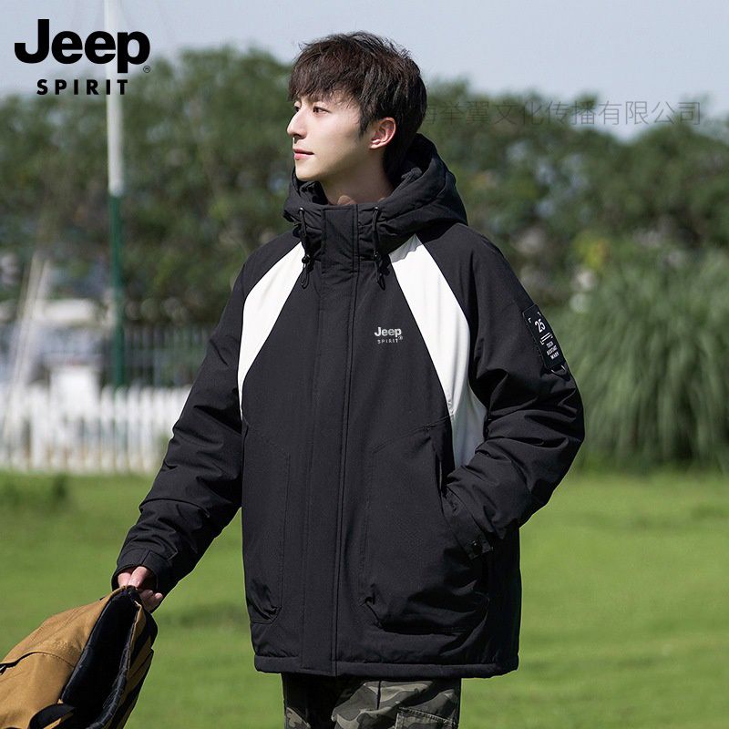 JEEP SPIRIT户外男女工装棉衣新款棉服冬季加厚潮牌工装夹克棉衣高清大图