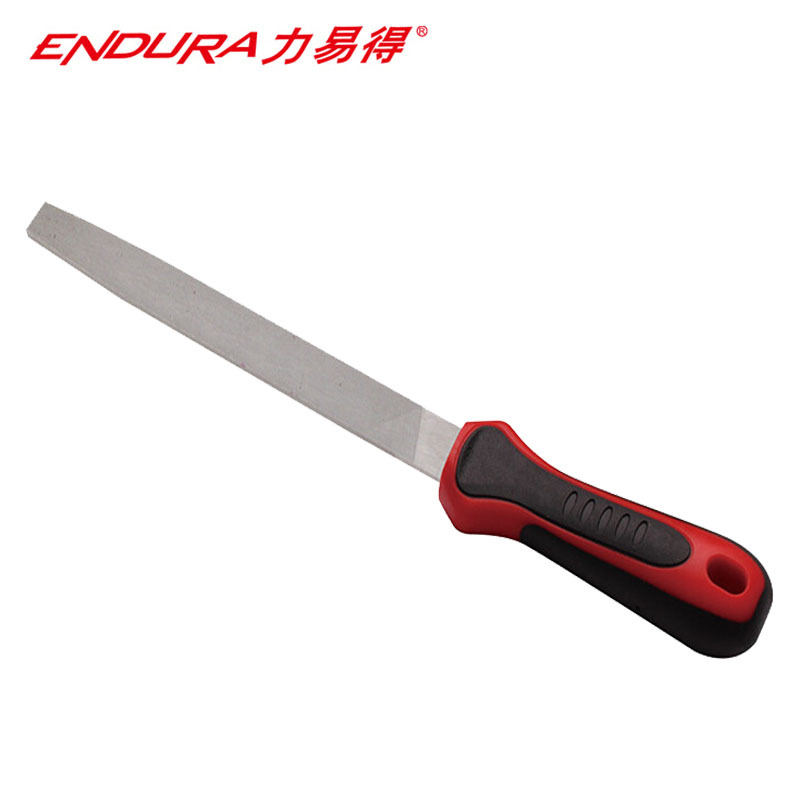 力易得(ENDURA)粗齿双色塑柄粗半圆锉 钳工锉刀 10英寸 E9116