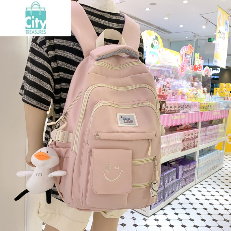 bangdou书包女初中生高中学生校园背包韩版潮小学生大容量减负轻便