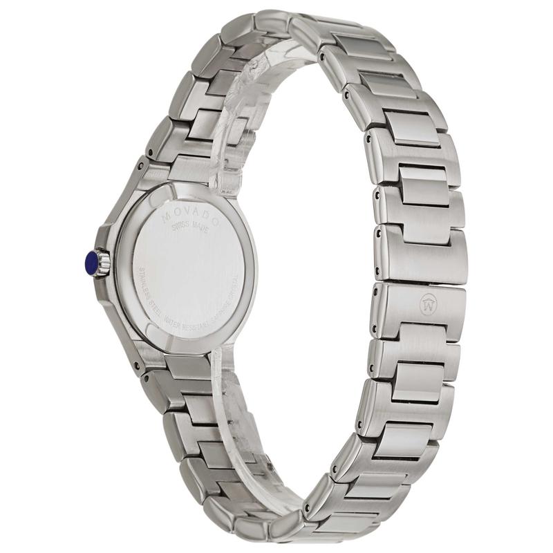 Movado摩凡陀手表女两针显示石英圆形表盘黑色表盘不锈钢表带高清大图