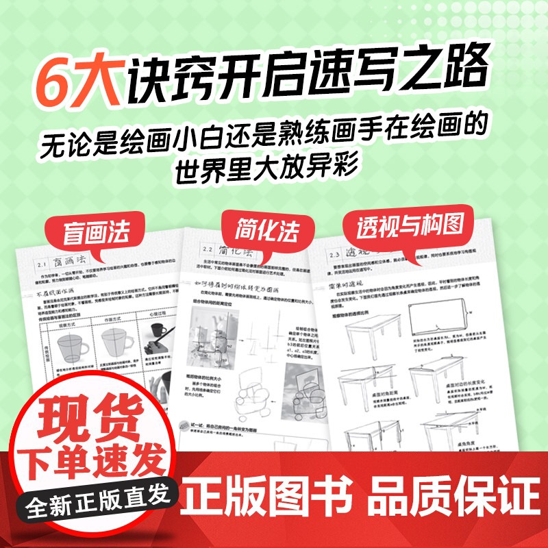 绘画的基础 速写技法入门教程 速写书教程素描书入门绘画临摹描摹练习风景速写描摹本植物人物速写素材铅笔画线描线稿高清大图