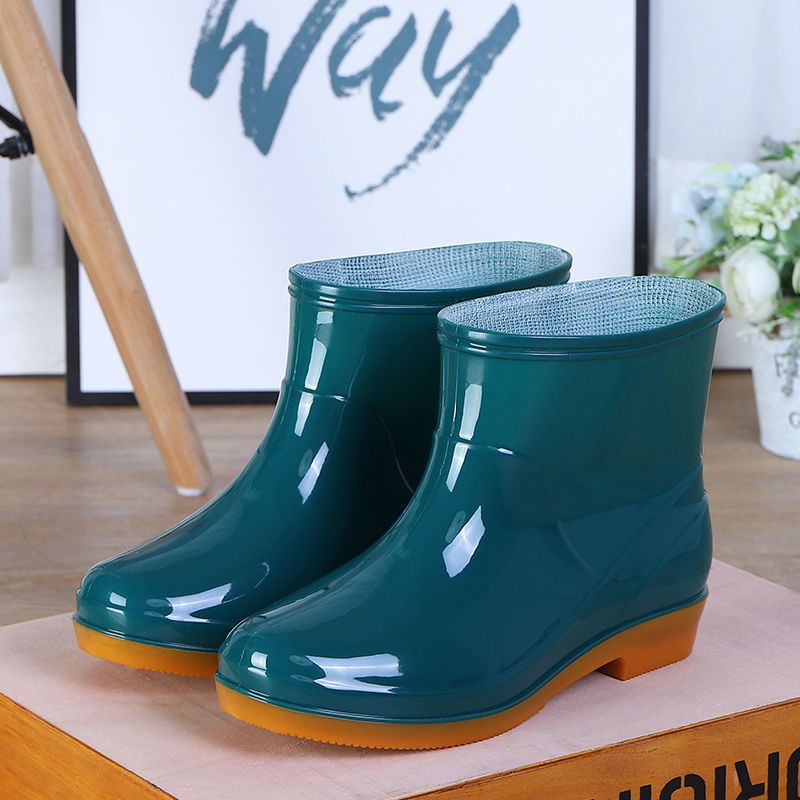 韩版时尚雨鞋女水鞋短筒加绒保暖防滑雨靴水靴成人厨房洗车胶鞋夏臻依