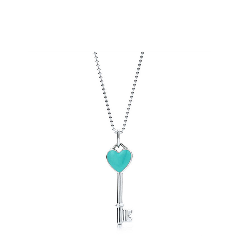 [直营]TIFFANY&CO.蒂芙尼 纯银 欧美风格 蓝色珐琅钥匙 女士纯银吊坠 送恋人