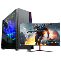 世纪之星 酷睿i7四核/GTX1050 4G独显/16GB内存/256GB固态 家用 游戏电脑 台式机 台式电脑 DIY组装机 组装电脑 电脑主机+27英寸曲面显示器全套